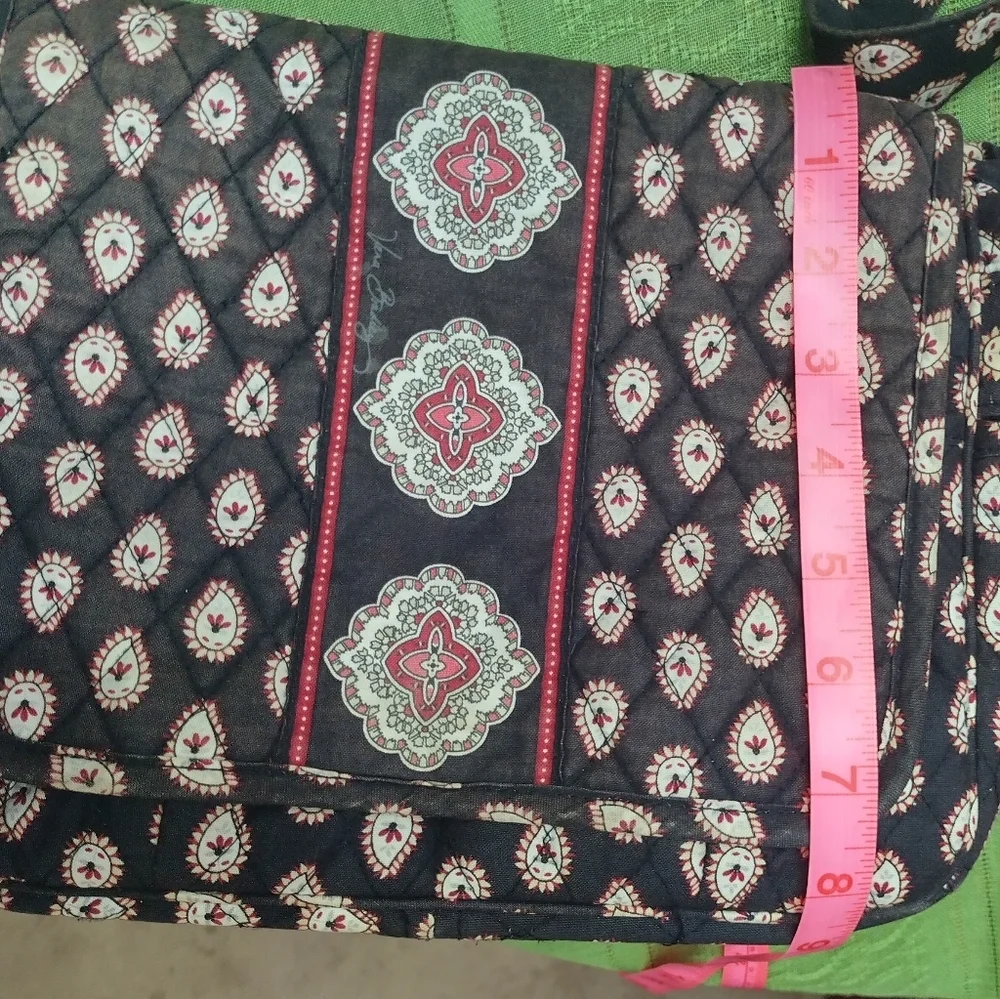 Vera Bradley Black Floral Petals/Paisley Pattern, Crossbody Bag